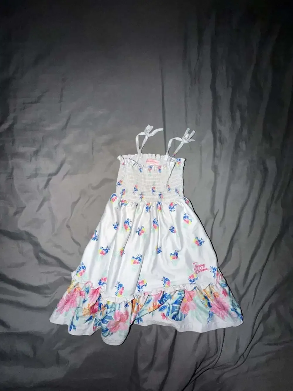 Tommy Bahama Toddler Girls Smocked Floral Pineapple Print Dress Size 3T